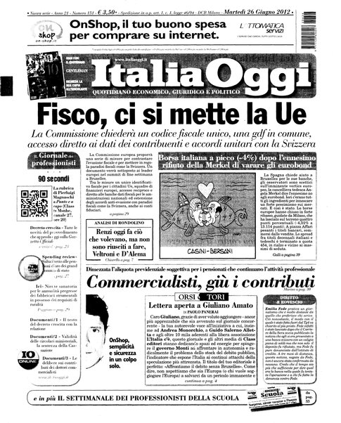 Italia oggi : quotidiano di economia finanza e politica